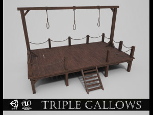 medieval triple gallows 3D Модель