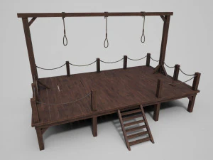 średniowieczna potr&oacute;jna szubienica Model 3D