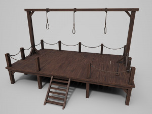 medieval triple gallows Modello 3D