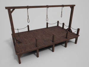 medieval triple gallows Modello 3D