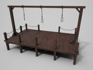 medieval triple gallows Modello 3D