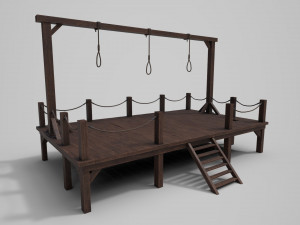 medieval triple gallows Modello 3D