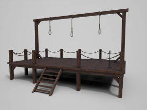 średniowieczna potr&oacute;jna szubienica Model 3D