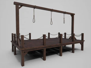 średniowieczna potr&oacute;jna szubienica Model 3D