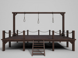 medieval triple gallows Modello 3D