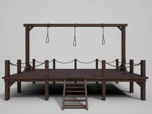 średniowieczna potr&oacute;jna szubienica Model 3D