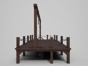 medieval triple gallows Modello 3D