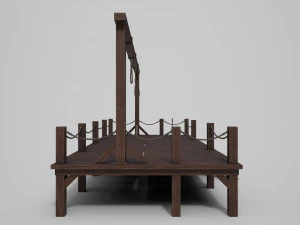 średniowieczna potr&oacute;jna szubienica Model 3D