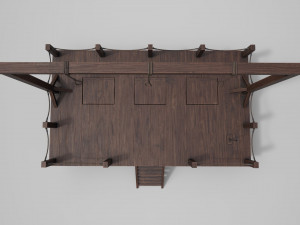 medieval triple gallows Modello 3D