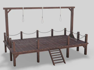 średniowieczna potr&oacute;jna szubienica Model 3D