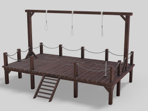 medieval triple gallows Modello 3D