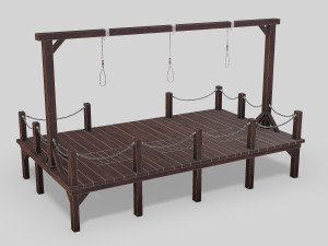 medieval triple gallows Modello 3D