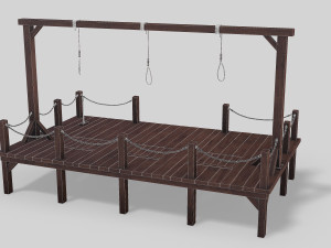 medieval triple gallows Modello 3D