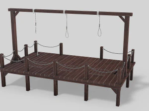 średniowieczna potr&oacute;jna szubienica Model 3D