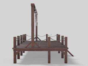 medieval triple gallows Modello 3D