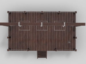 medieval triple gallows Modello 3D