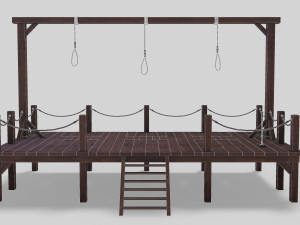 medieval triple gallows Modello 3D