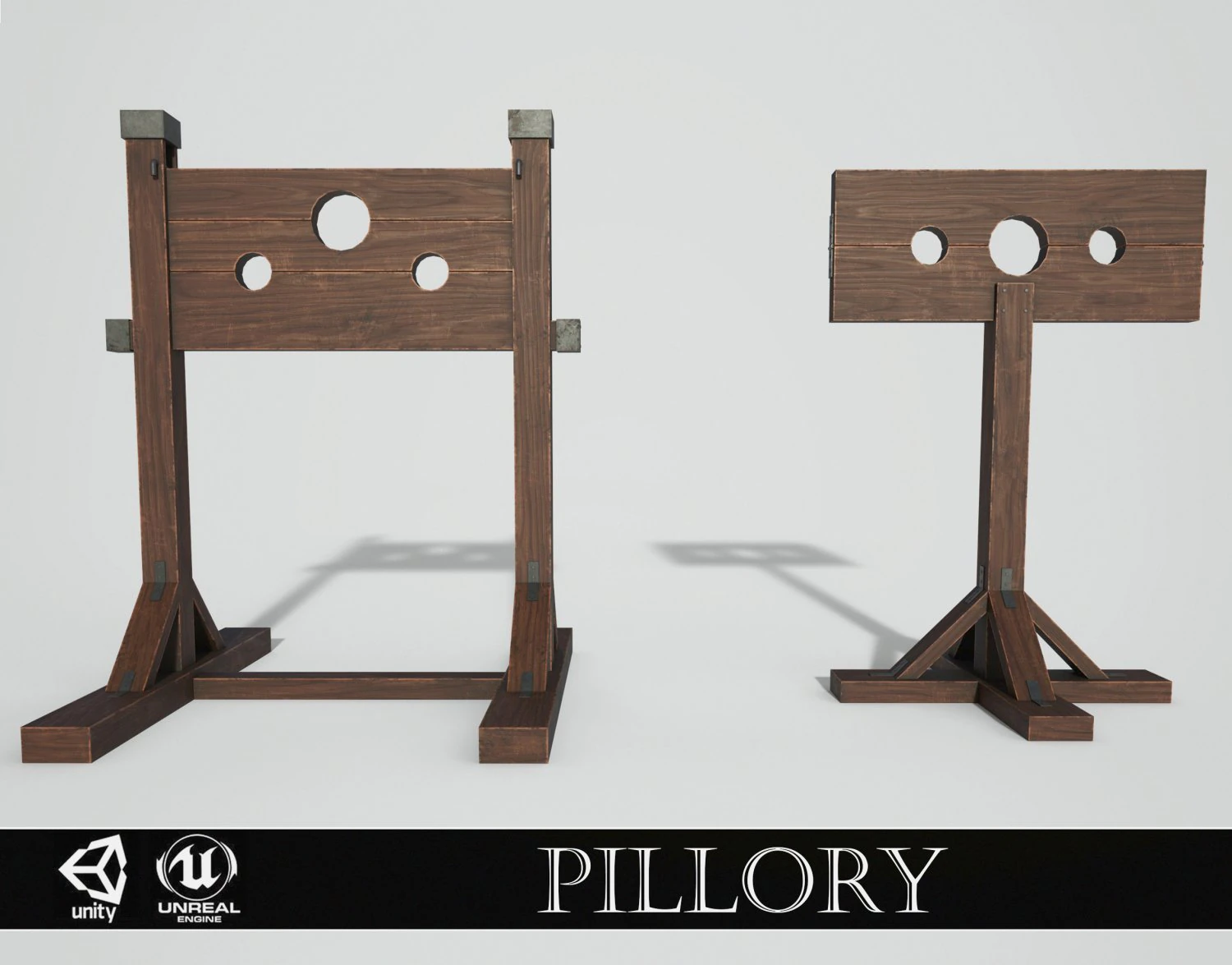 mittelalterlicher Pranger 3D Modell .c4d .max .obj .3ds .fbx .stl .blend 
