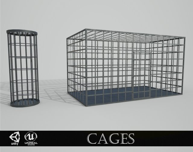 medieval iron cages 3D Модель .c4d .max .obj .3ds .fbx .stl .blend