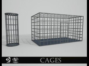 medieval iron cages 3D Model
