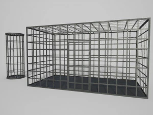 середньовічні залізні клітки 3D Модель