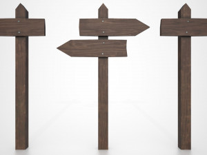 medieval small signpost 3D Модель