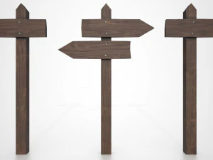 medieval small signpost 3D Model