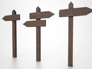 medieval small signpost 3D Model