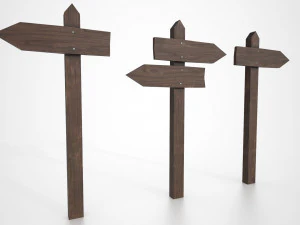 medieval small signpost 3D Model