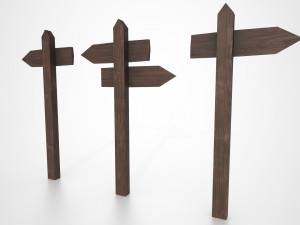 medieval small signpost 3D Модель