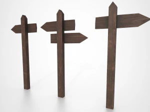 medieval small signpost 3D Model