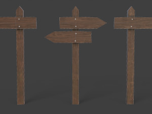 medieval small signpost 3D Модель