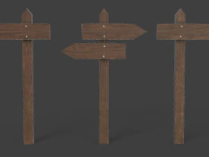 medieval small signpost 3D Model