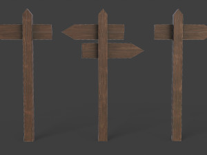 medieval small signpost 3D Модель