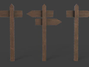 medieval small signpost 3D Model