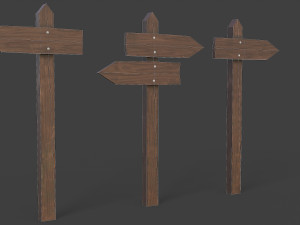 medieval small signpost 3D Модель