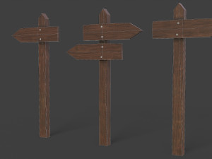 medieval small signpost 3D Модель