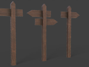 medieval small signpost 3D Модель