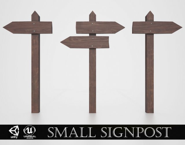 medieval small signpost 3D Модель .c4d .max .obj .3ds .fbx .stl .blend 