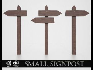 medieval small signpost 3D Model