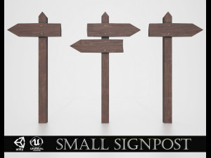medieval small signpost 3D Модель