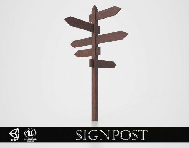 medieval signpost Model 3D .c4d .max .obj .3ds .fbx .stl .blend 