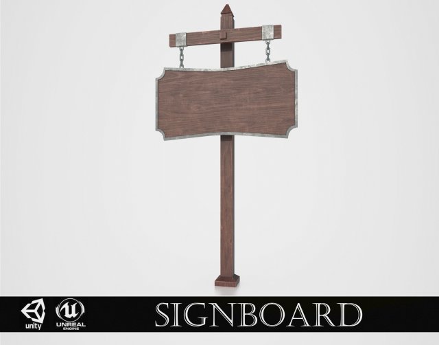 medieval signboard v2 Model 3D .c4d .max .obj .3ds .fbx .stl .blend 