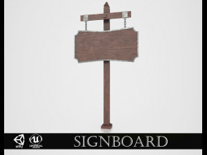 medieval signboard v2 3D Модель