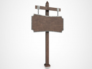 medieval signboard v2 Model 3D
