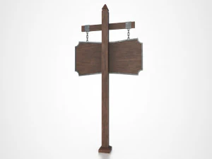 medieval signboard v2 3D Model