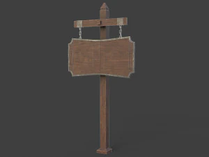 medieval signboard v2 3D Model