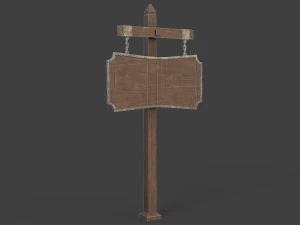 medieval signboard v2 3D Model