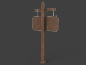 medieval signboard v2 Model 3D