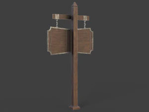 medieval signboard v2 3D Model